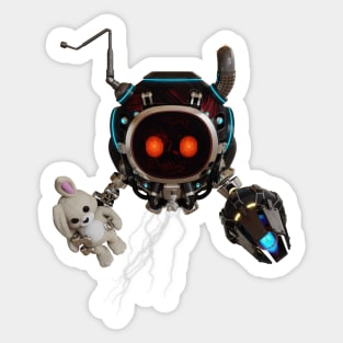 Evil Lightning Robot Sticker